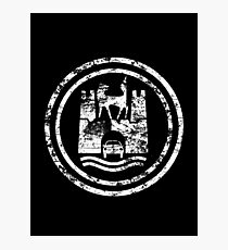 Wolfsburg Logo (Distressed - White) Photographic Print