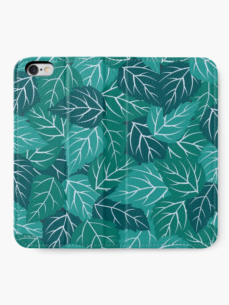 Alternate view of WE PERCEIVE | SUMMER STYLE COLLECTION - Tropical Hibiscus Green Leaves iPhone Wallet