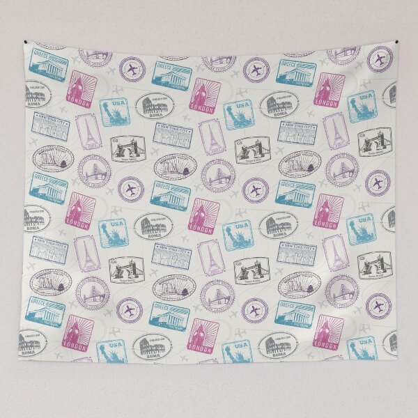 Item preview, Famous World Monuments Seamless Pattern designed and sold by Peekonet.
