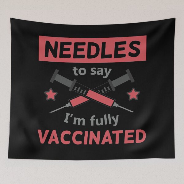Item preview, Funny Vaccine Pun | Needles To Say / Needless To Say I'm Fully Vaccinated | Funny Vaccine Motivation (Red And Grey Design) designed and sold by DrawingBoard.
