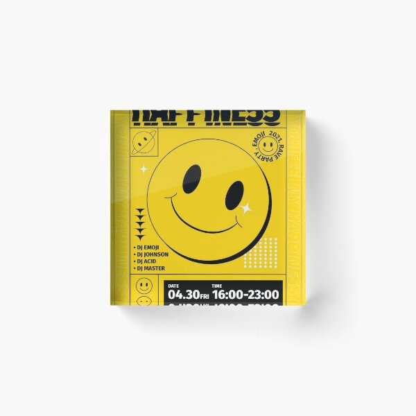 Item preview, Flat Acid Emoji Poster Template designed and sold by Peekonet.