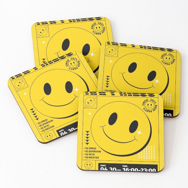 Item preview, Flat Acid Emoji Poster Template designed and sold by Peekonet.