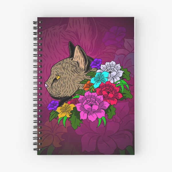 Artikelvorschau, Katze mit Blumen entworfen und verkauft von HexRex.