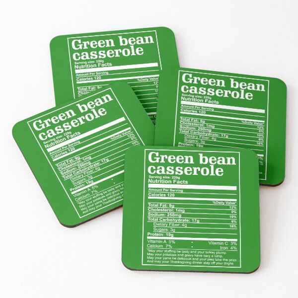 Item preview, Green Bean Casserole Nutritional Facts Thanksgiving Christmas Costume  designed and sold by alenaz.