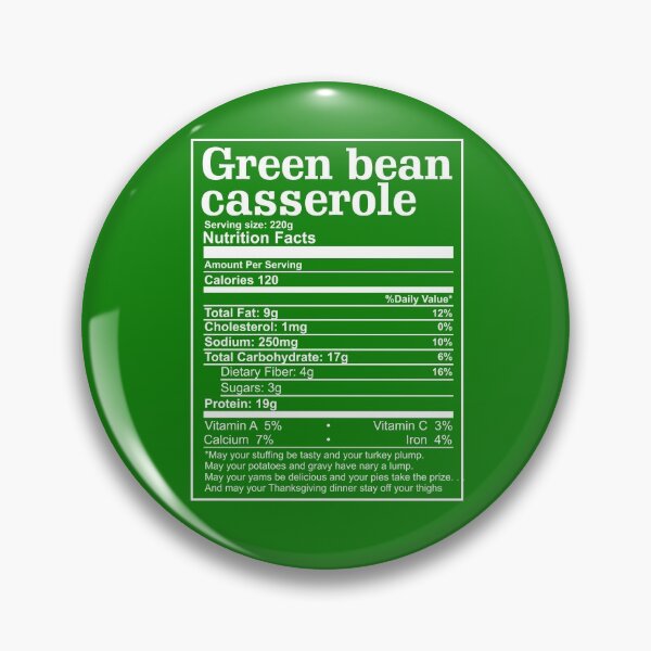 Item preview, Green Bean Casserole Nutritional Facts Thanksgiving Christmas Costume  designed and sold by alenaz.