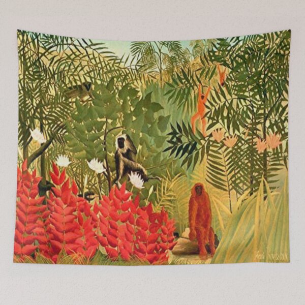 Item preview, Henri rousseau - Tropical forest with apes designed and sold by Vivanne-art.