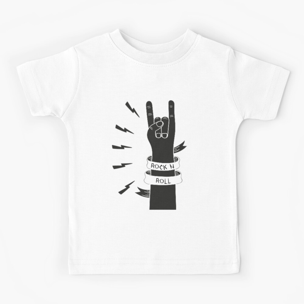 Rock n Roll Hand Design Kids T-Shirt
