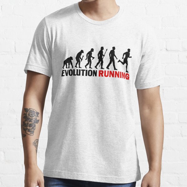"Running Evolution Of Man Funny T Shirt" Tshirt for Sale by
