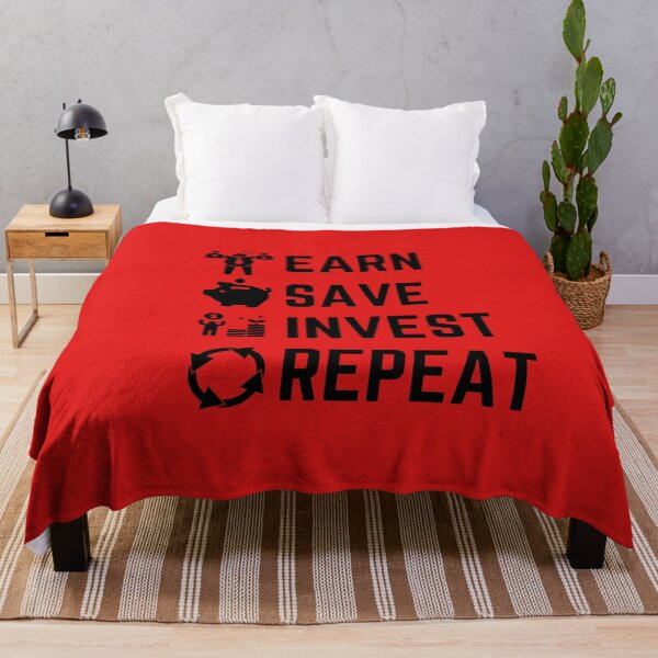 Item preview, Vintage Earn Save Invest Repeat Typography and illustration designed and sold by garniturex.