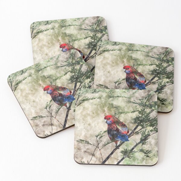 Item preview, Crimson Rosella Watercolor designed and sold by Steven Jodoin.