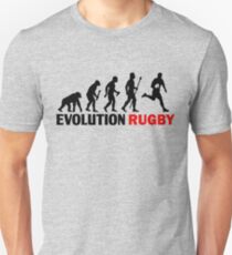 Entwicklung des Mannes und des Rugby-lustigen T-Shirts Slim Fit T-Shirt