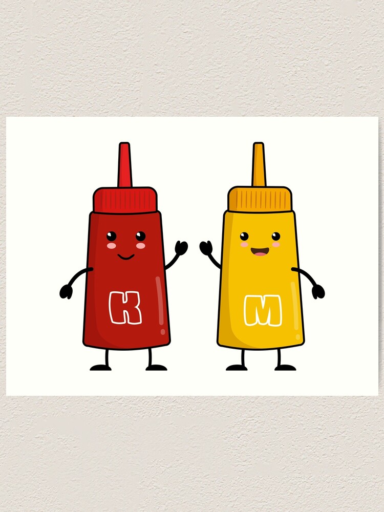 "Kawaii Ketchup & Mustard Best Friends Forever" Art Print for Sale by PanosTsalig Redbubble