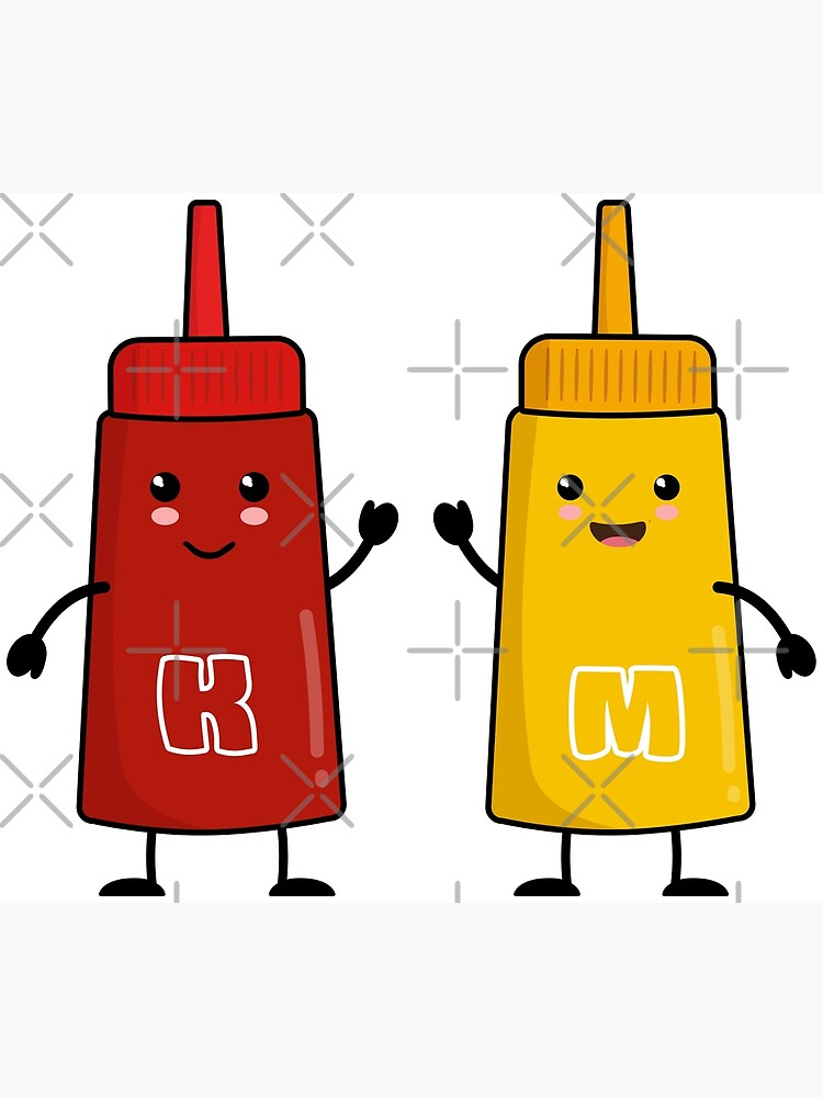 "Kawaii Ketchup & Mustard Best Friends Forever" Art Print for Sale by PanosTsalig Redbubble
