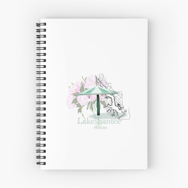 Item preview, Lake Santee Indiana Map with Peony Flowers designed and sold by girljohnny.