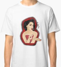 Cigar Smoking Girl Classic T-Shirt