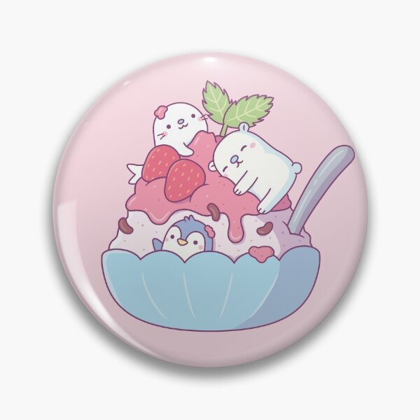 Item preview, Strawberry Shaved Ice Dessert with Cute Seal, Polar Bear and Penguin designed and sold by rustydoodle.