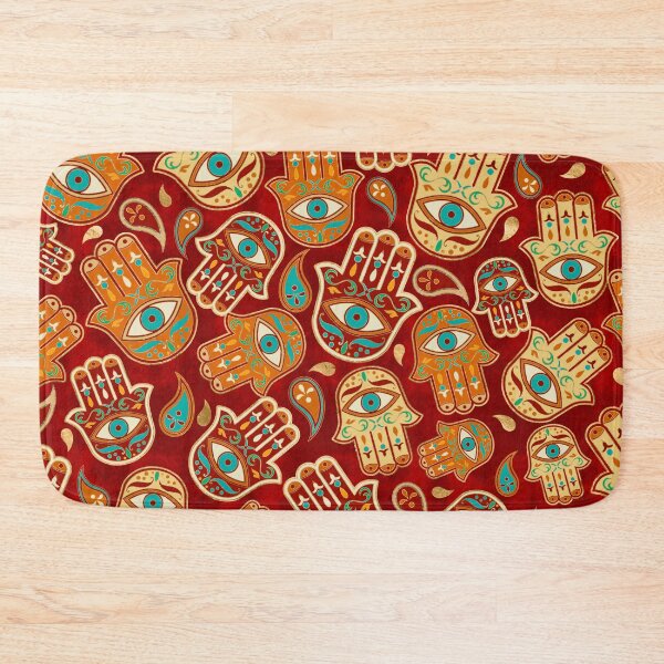 Item preview, Hamsa Hand - Hand of Fatima Teal Terracotta designed and sold by k9printart.
