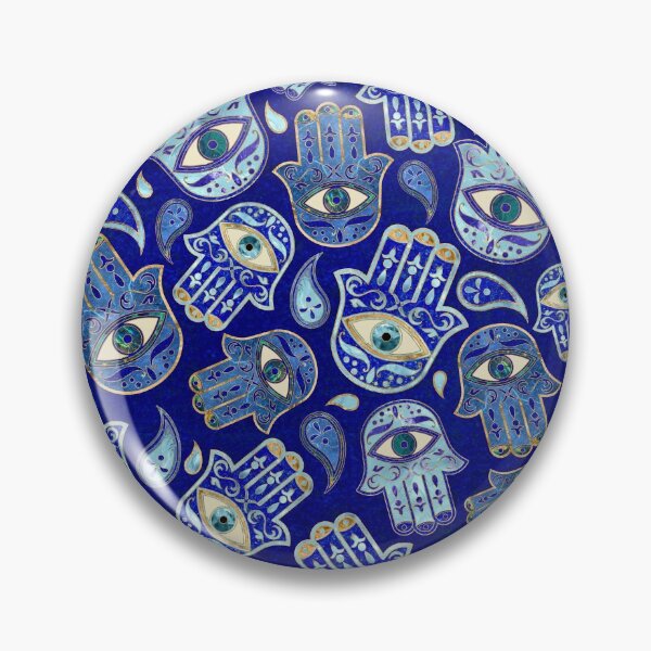 Item preview, Hamsa Hand - Hand of Fatima pattern Blue Minerals designed and sold by k9printart.
