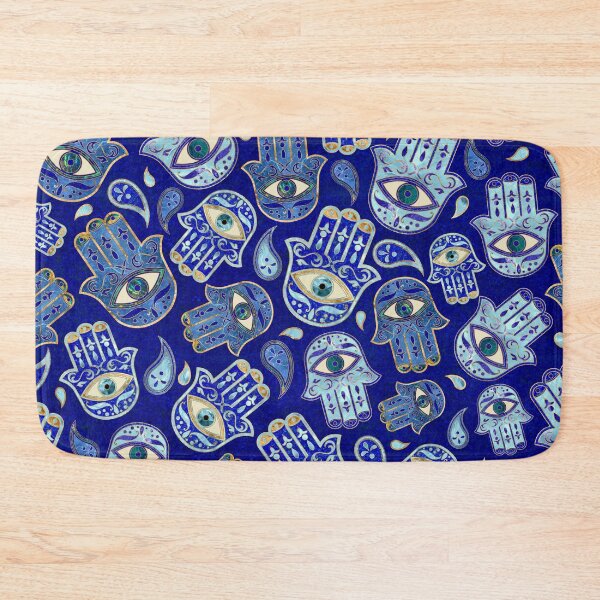 Item preview, Hamsa Hand - Hand of Fatima pattern Blue Minerals designed and sold by k9printart.