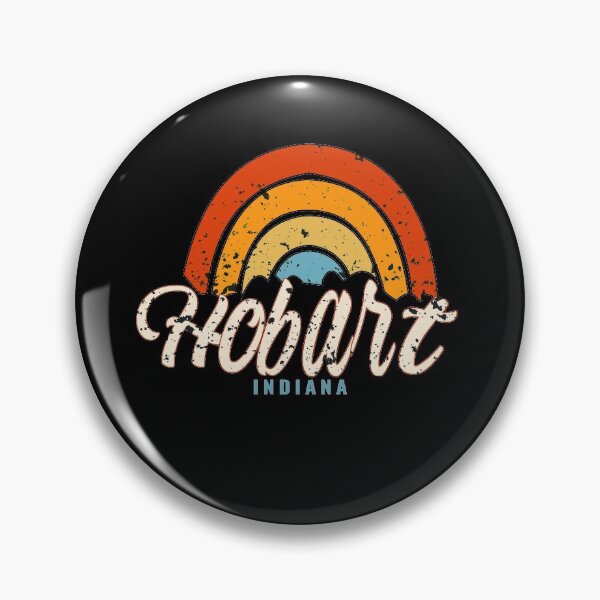 Item preview, Hobart Indiana IN Vintage Rainbow Retro 70s T-Shirt designed and sold by AMZBlacKStore.