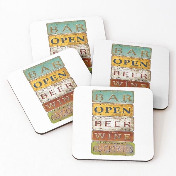 Item preview, Bar Open Beer Wine Cocktails License Plate designed and sold by WaveOcean123.