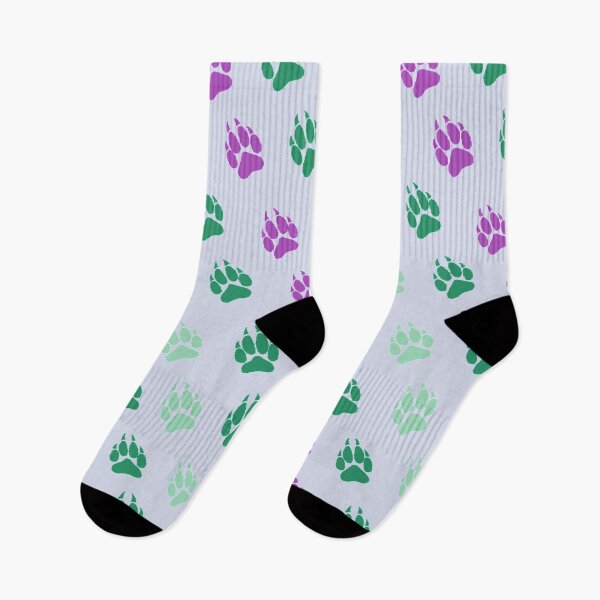 Item preview, Green and Purple Wolf Paws designed and sold by geraldineMS.