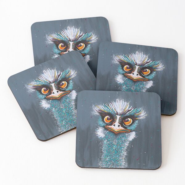 Item preview, Emu - Stark raving mad Sylvester the emu designed and sold by Katrina Fleming.