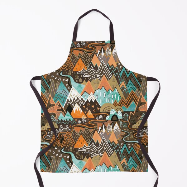 Item preview, Maximalist Mountain Maze - Chocolate Brown, Mint & Orange designed and sold by TigaTiga.
