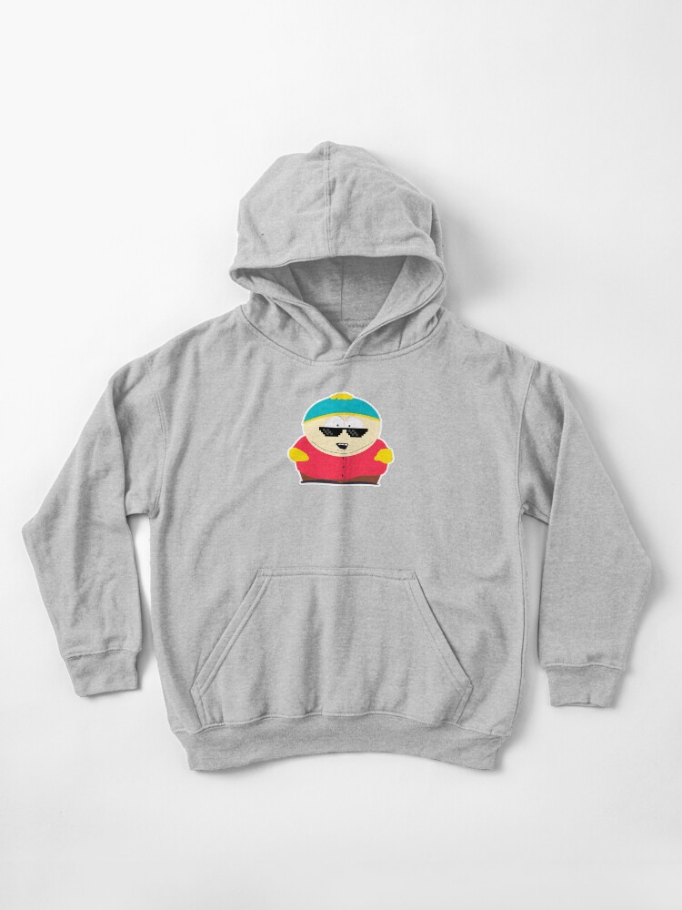 Eric Cartman from the South Park cartoon series with cool glasses Kids Pullover Hoodie