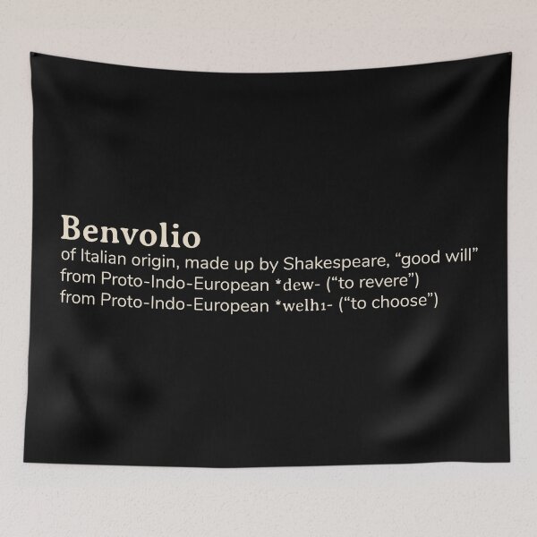 Item preview, Benvolio name etymology designed and sold by YourNameStory.