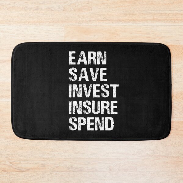 Item preview, Vintage Earn Save Invest Insure Spend Typography  designed and sold by garniturex.