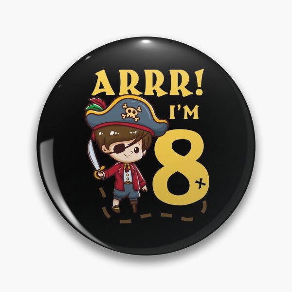 Item preview, 8th Birthday Pirate Theme Captain designed and sold by CreativeGiftShp.