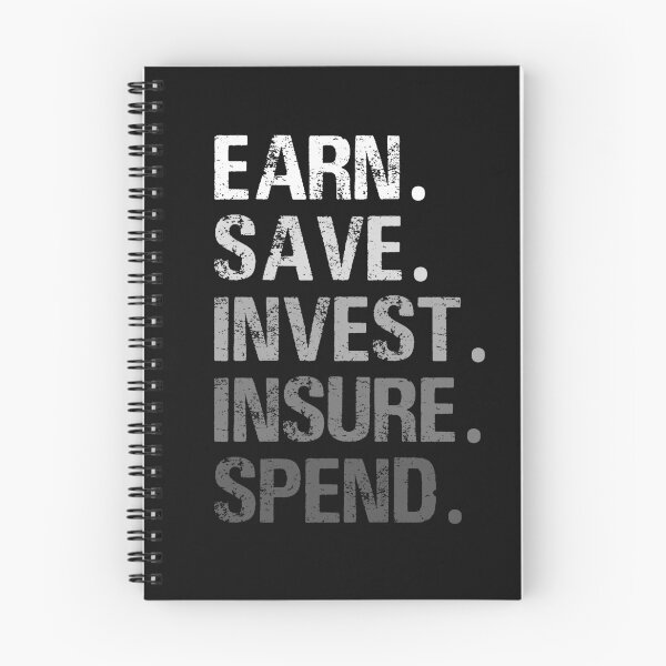 Item preview, Vintage Earn Save Invest Insure Spend Typography  designed and sold by garniturex.