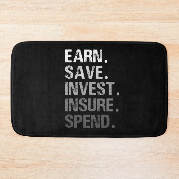 Item preview, Vintage Earn Save Invest Insure Spend Typography  designed and sold by garniturex.