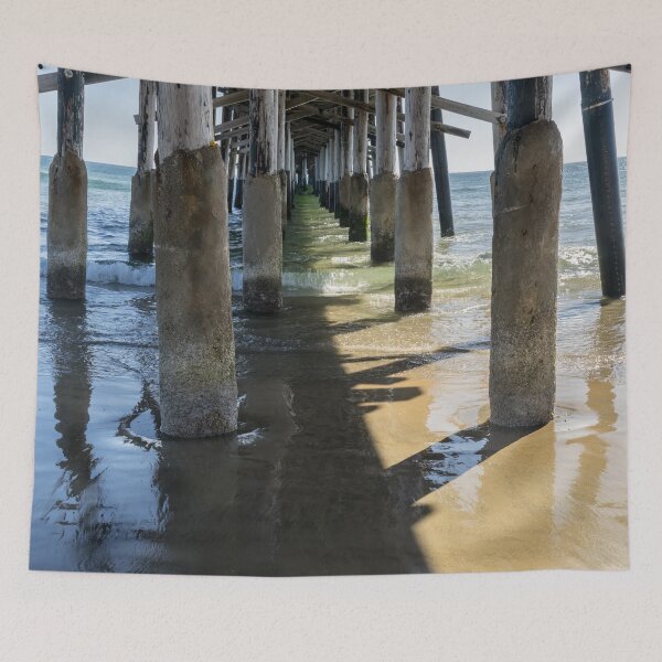Item preview, Silky Reflections - Under the Newport Beach Pier in Orange County California designed and sold by Georgia Mizuleva.