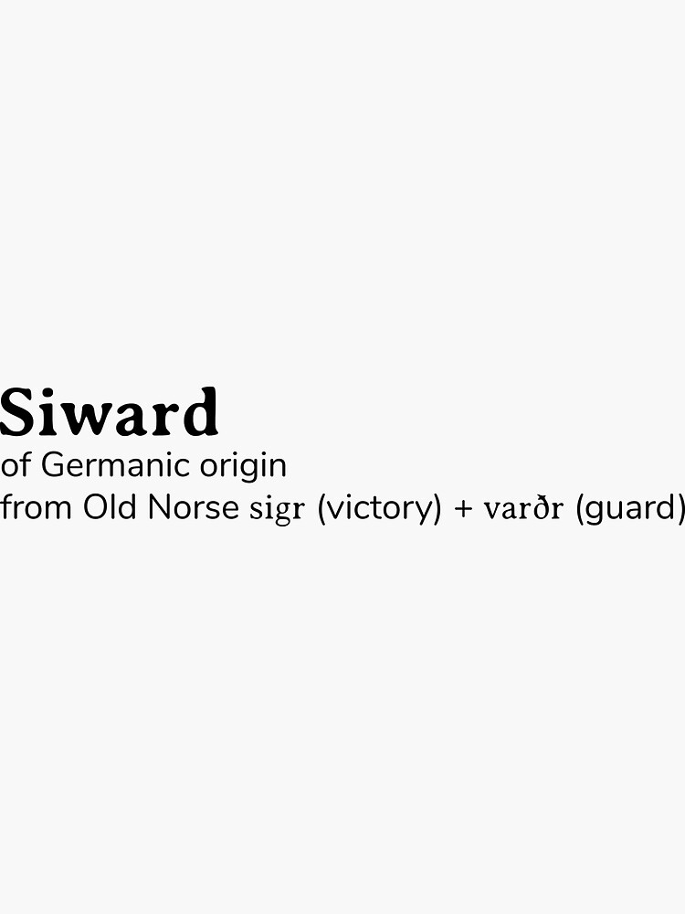 "Siward name etymology" Sticker for Sale by YourNameStory Redbubble