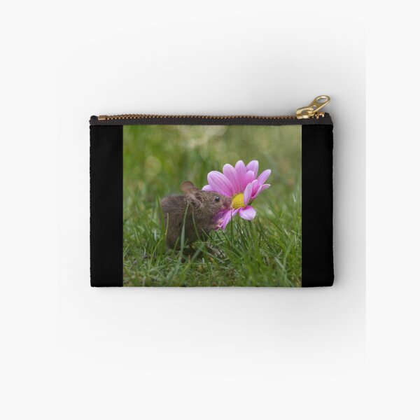 Item preview, Mouse smelling flower - funny, cute wildlife photography designed and sold by Kipcio.
