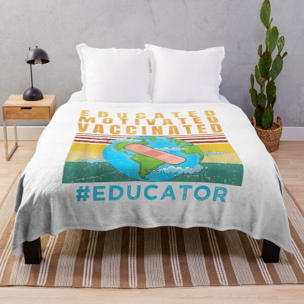 Item preview, Educated Motivated and Vaccinated Teacher Educator designed and sold by TiniShop.