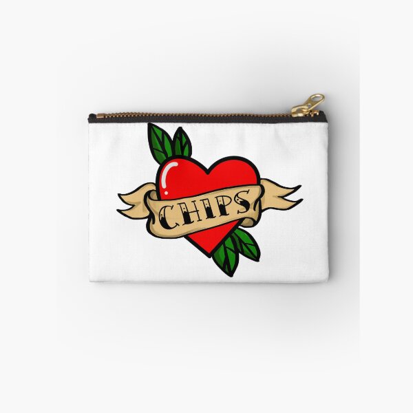 Item preview, I love chips traditional retro heart tattoo designed and sold by BoardRoomDisco.