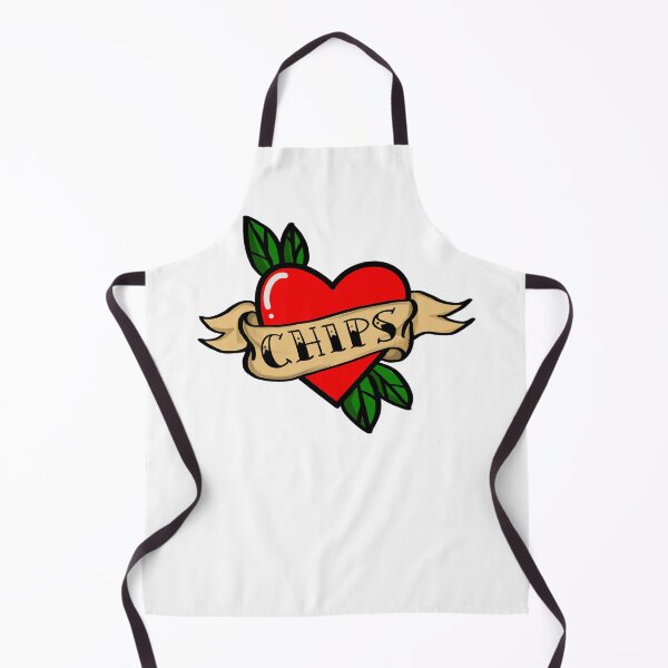 Item preview, I love chips traditional retro heart tattoo designed and sold by BoardRoomDisco.
