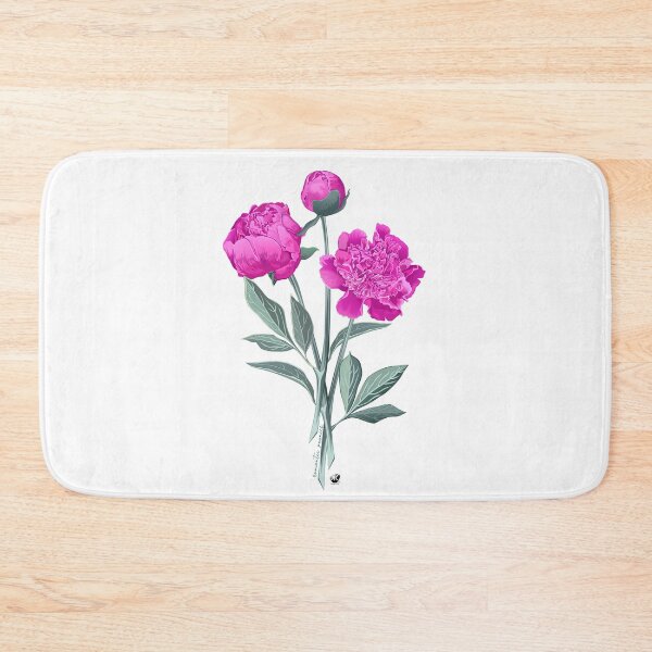 Item preview, Peonies illustration with inscription Romantic peonies designed and sold by Alexandra Kueny.