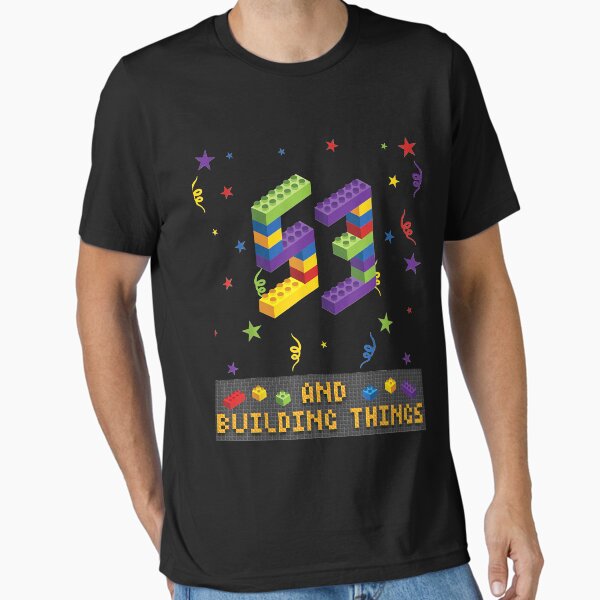Vista previa del artículo con la obra «Camiseta 53 y Building Things Bricks Builder Party cincuenta y tres años», diseñado y vendido por MarkWuckert.