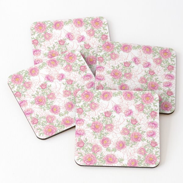 Item preview, Pink Roses Garden Seamless Pattern Cottage Wall Art Prints designed and sold by Erika Bartha.