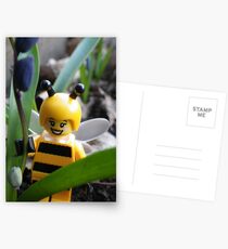 Bumblebee Lady in the Flowers Postcards