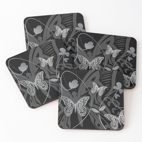 Item preview, Beautiful intricate butterfly pattern for lovers of butterflies. Black and silver -Caroline Laursen original designed and sold by Caroline Laursen.