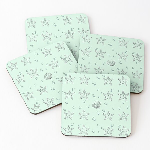 Item preview, Star fish and Shells in beach sea  pattern designed and sold by Crazy-art-land.