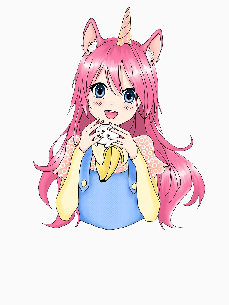 Kawaii Women's Long Sleeve Anime Pink Hair Sweatshirt