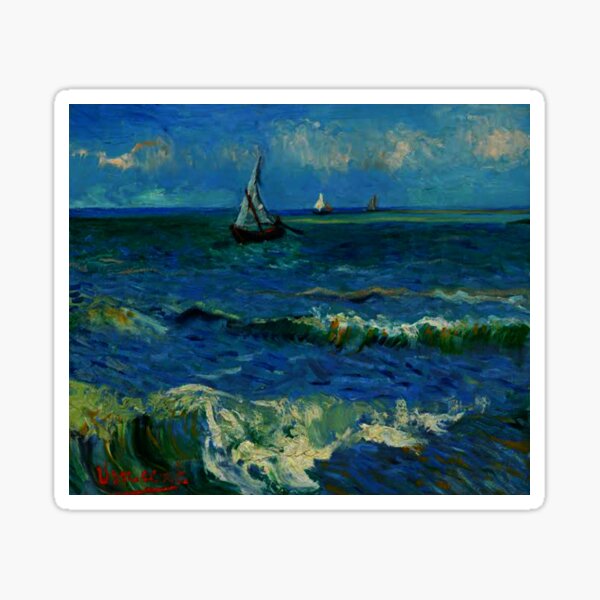 Item preview, Vincent Van Gogh - The Sea at Les Saintes-Maries-de-la-Mer designed and sold by Vivanne-art.