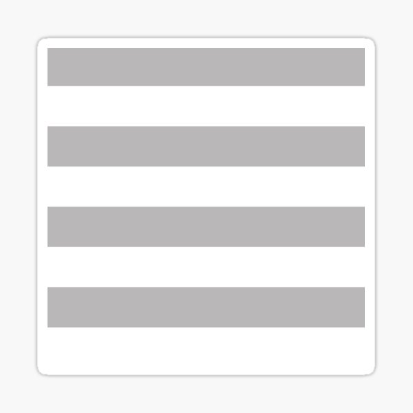 White and Silver Stripes | Horizontal Large Stripes Sticker