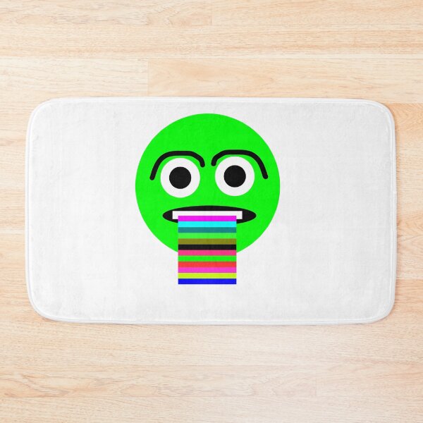 Item preview, Green Emoji face cartoon rainbow unicorn puke designed and sold by rednumberone.